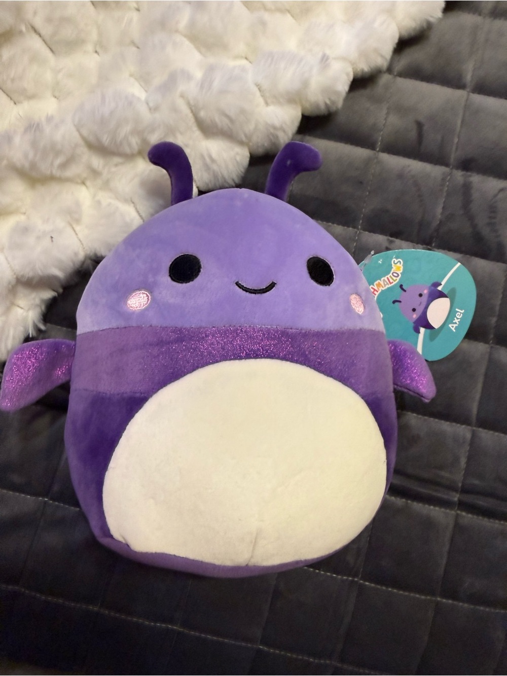 Squishmallows Purple and Cream Axel Plush